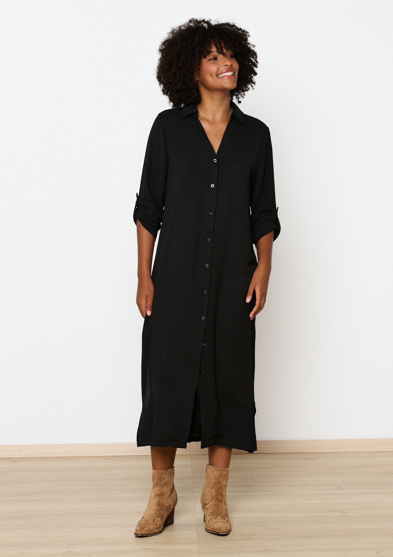 Midi hemdjurk - BLACK - 08103874_1119