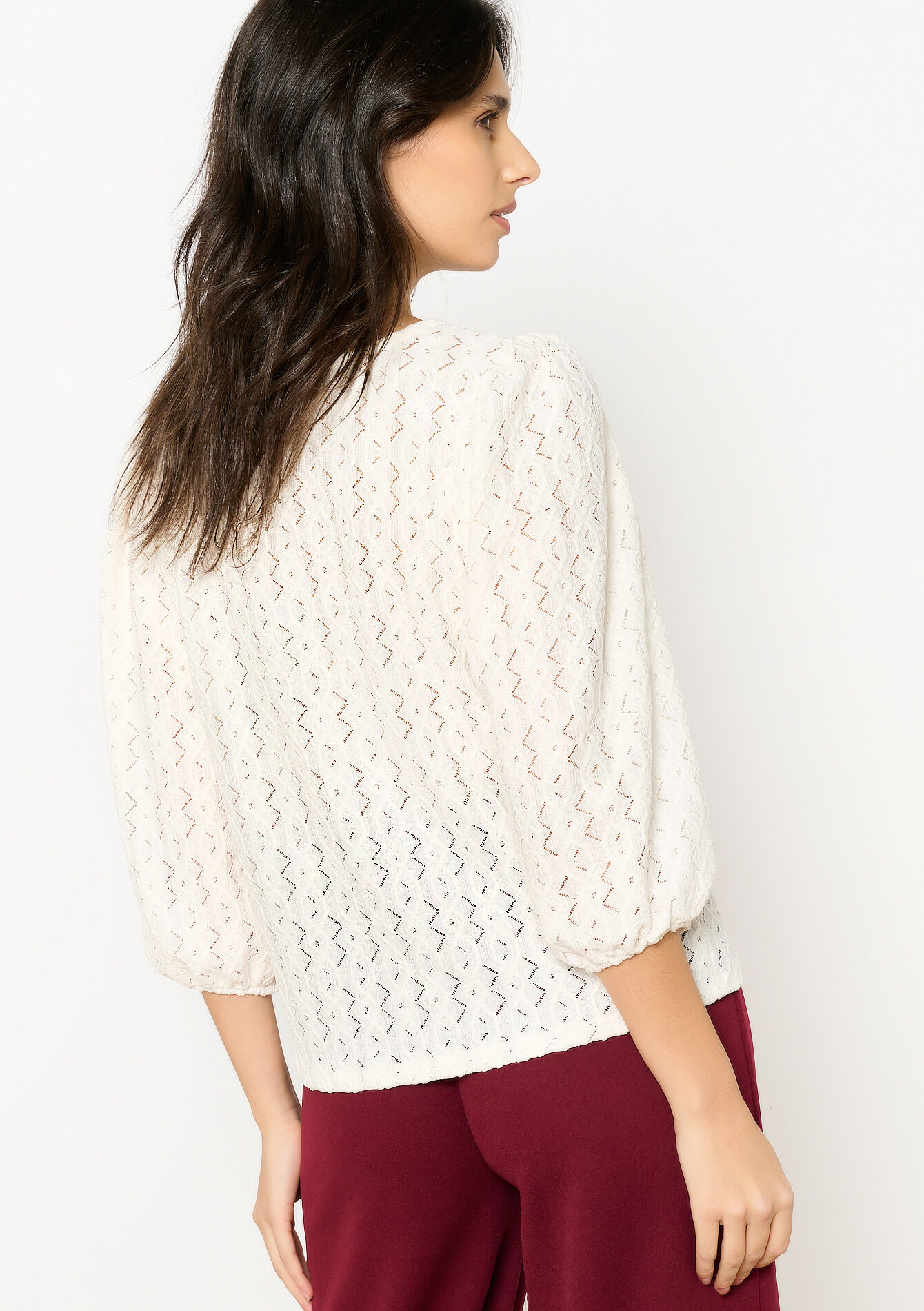 Large sleeve T-shirt, Large sleeve T-shirt - VANILLA WHITE - 02301719_1013