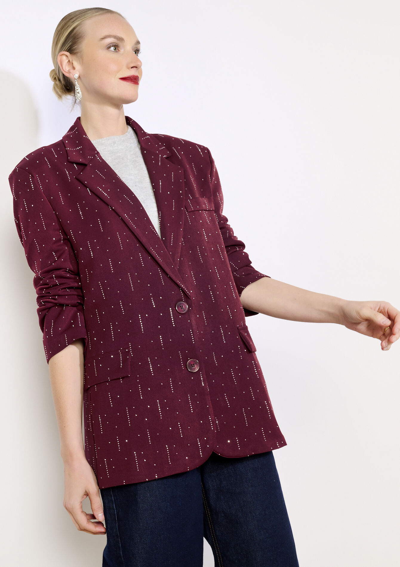 Blazer met strass, Blazer met strass - BORDEAUX WINE - 09101158_5514