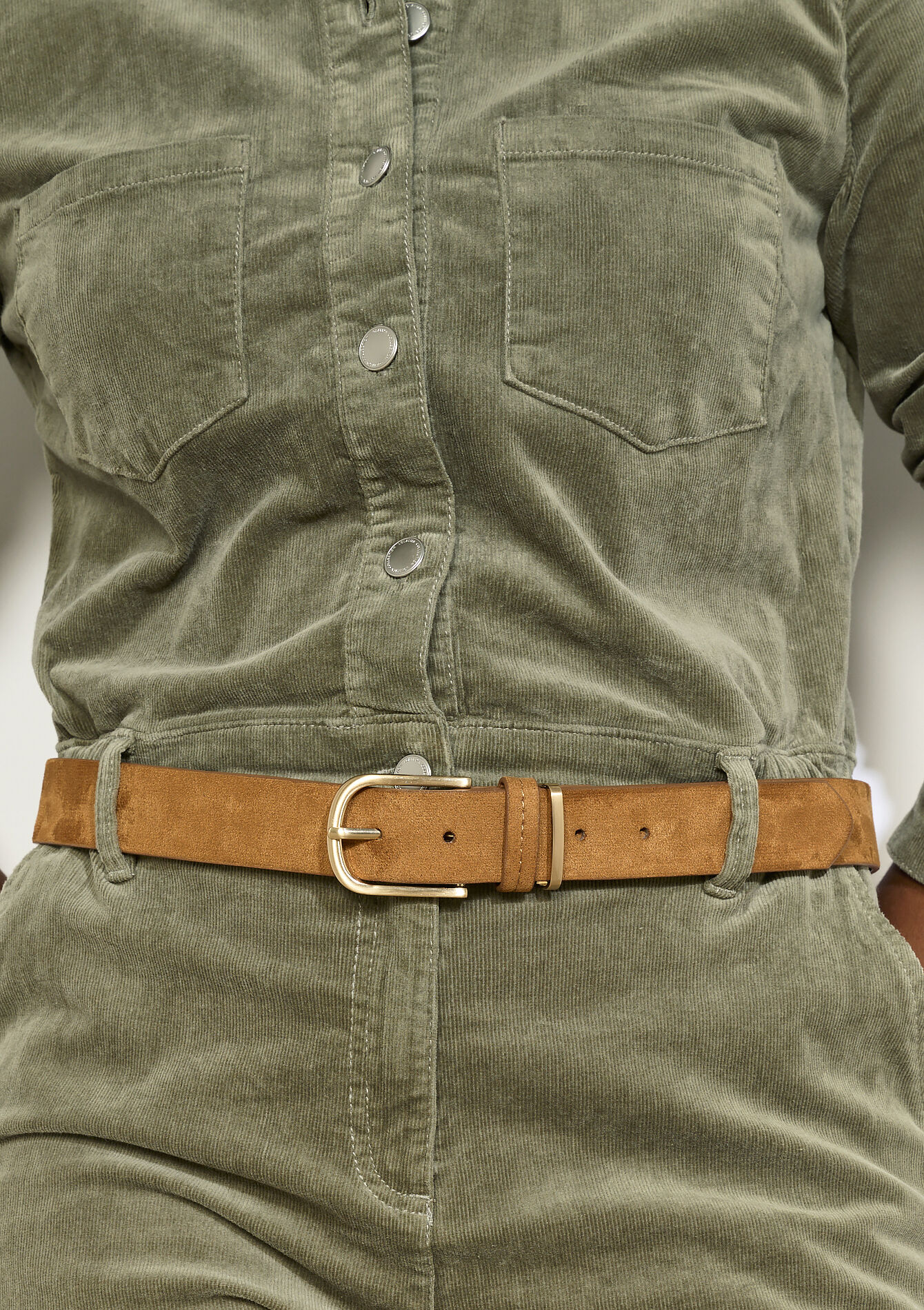 Ceinture suédine boucle dorée, Ceinture suédine boucle dorée - CAMEL CINNAMON - 14001900_3835