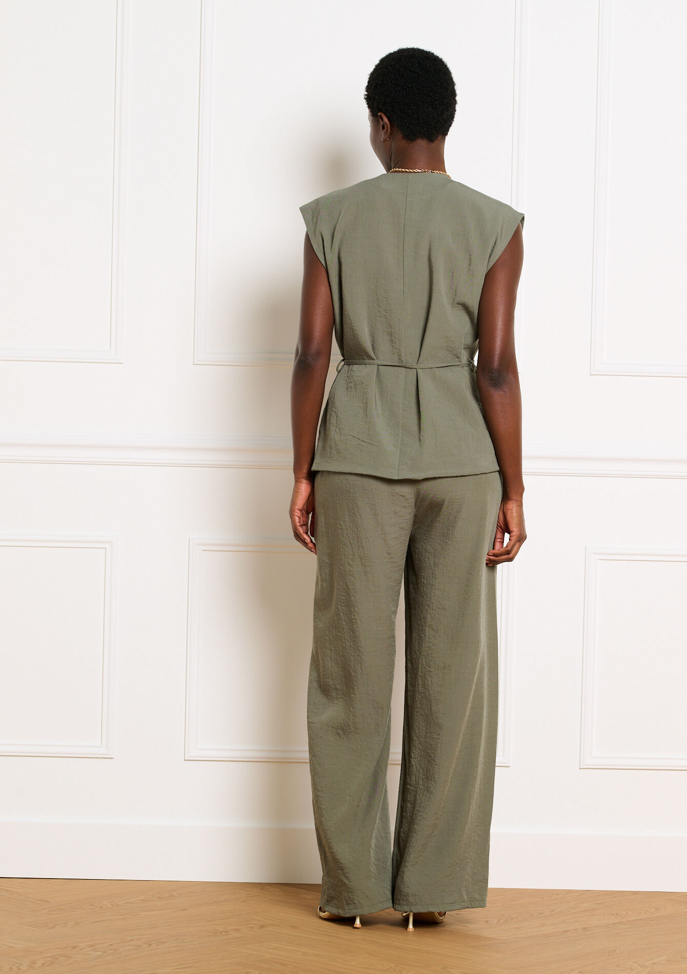 Pantalon fluide ample - KHAKI MED - 06601145_4327