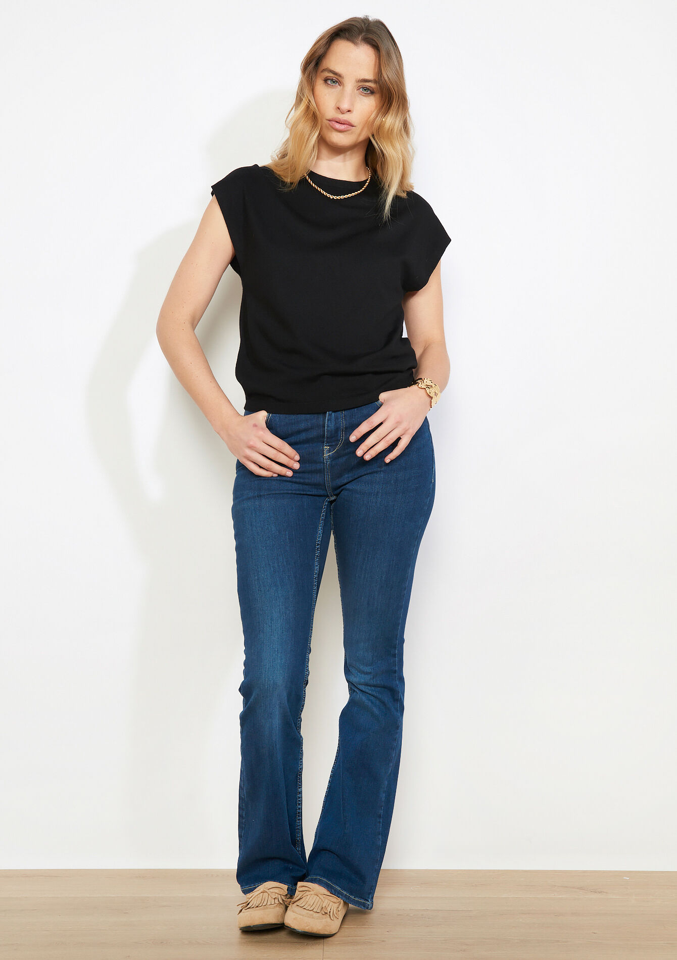 Lichte gebreide tanktop - BLACK - 04007028_1119