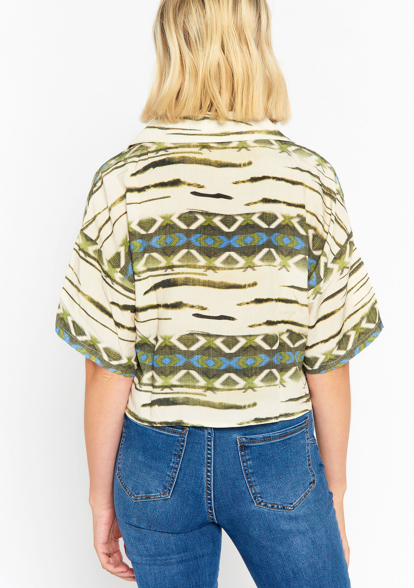 Hemd met batik, Hemd met batik - LIGHT KHAKI - 05702298_4405