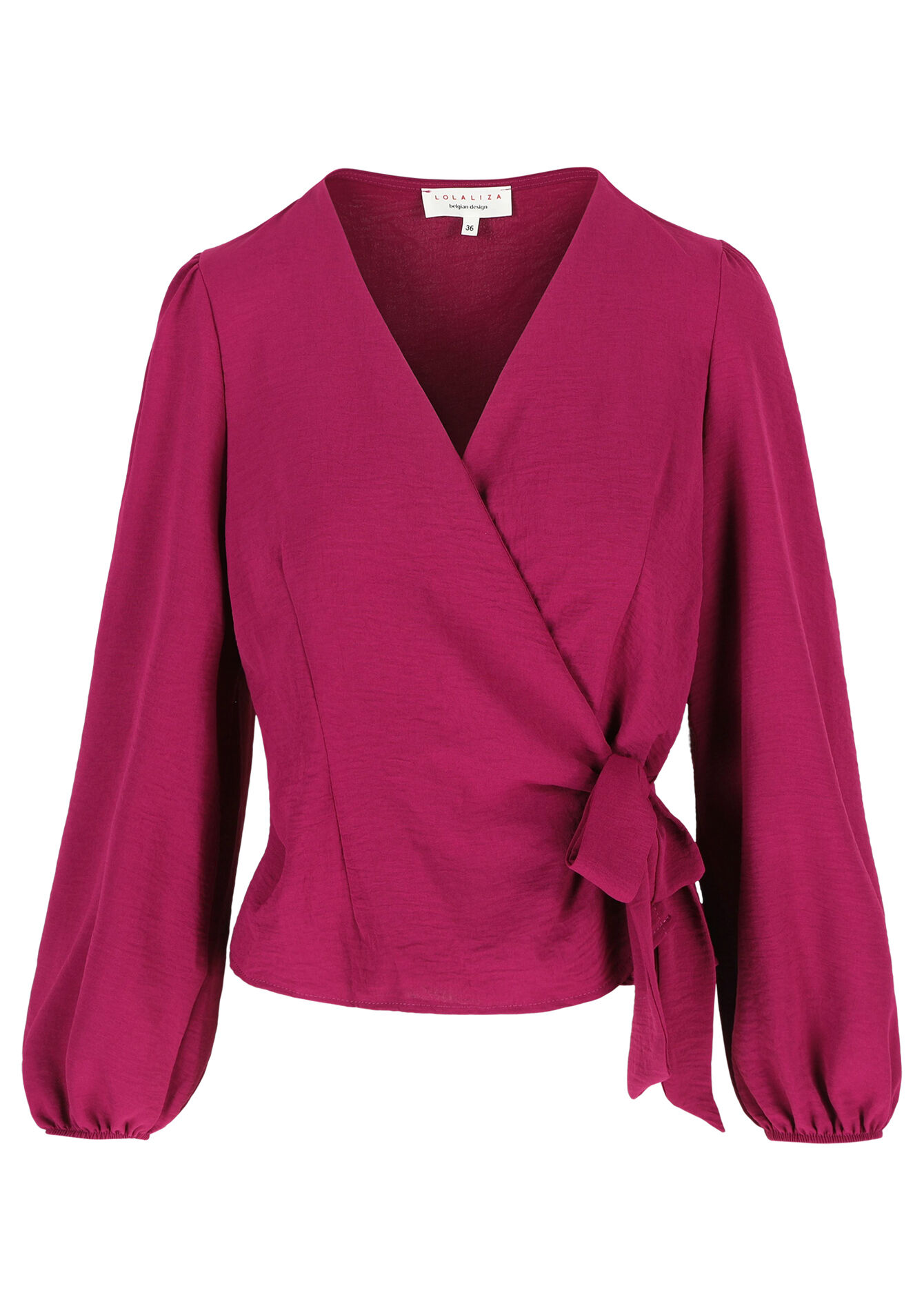 Wrap-over blouse, Wrap-over blouse - RED FRAMBOISE - 05702694_1496