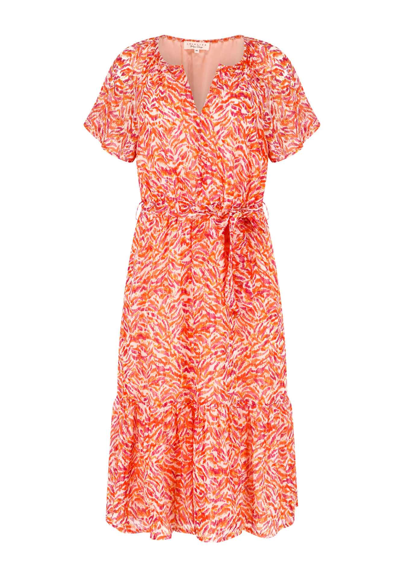 Maxi dress with butterfly sleeves, Maxi dress with butterfly sleeves - ORANGE BRIGHT - 08602009_1255