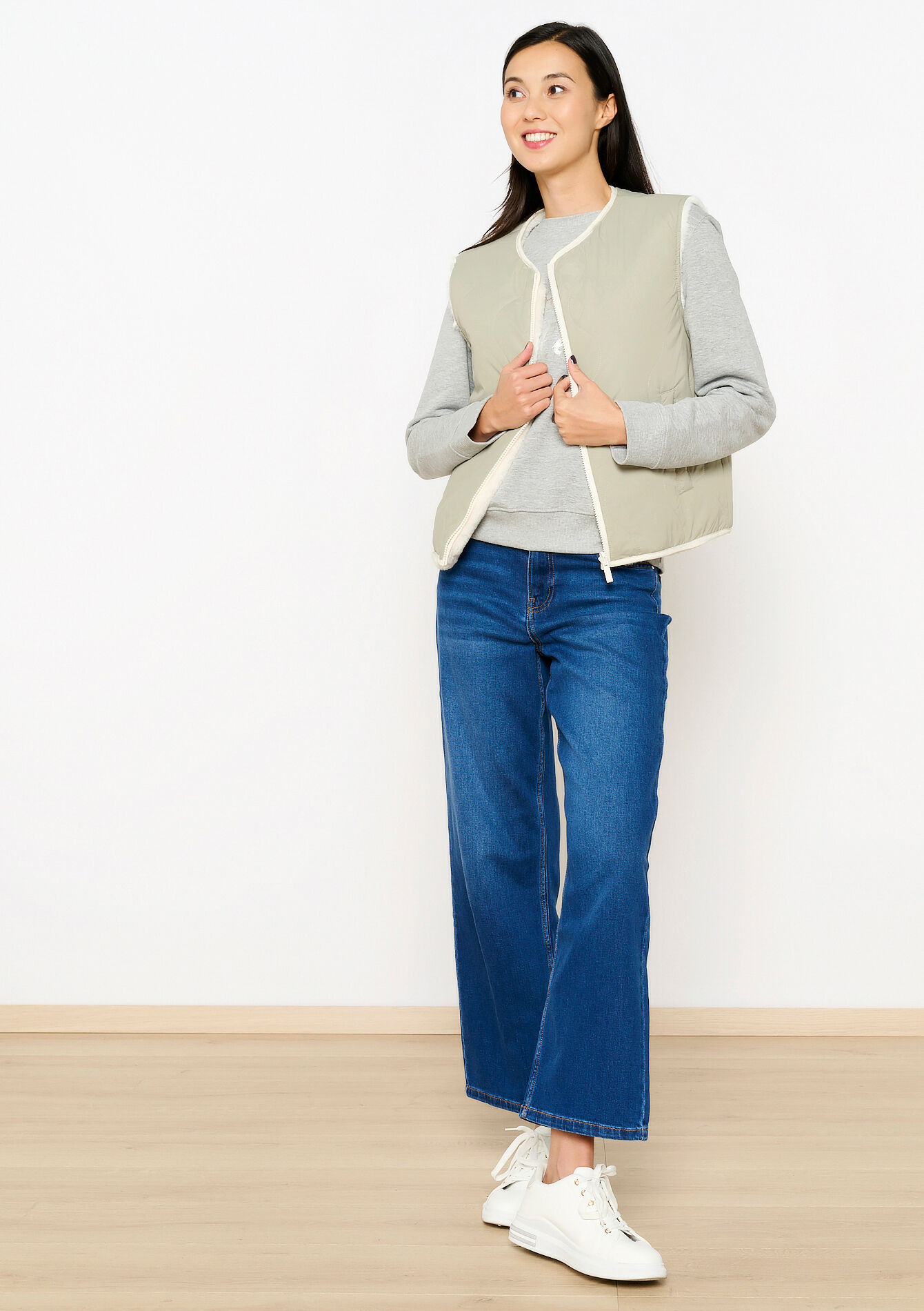 Gilet réversible - OFF WHITE/ GREEN - 15100286_2505