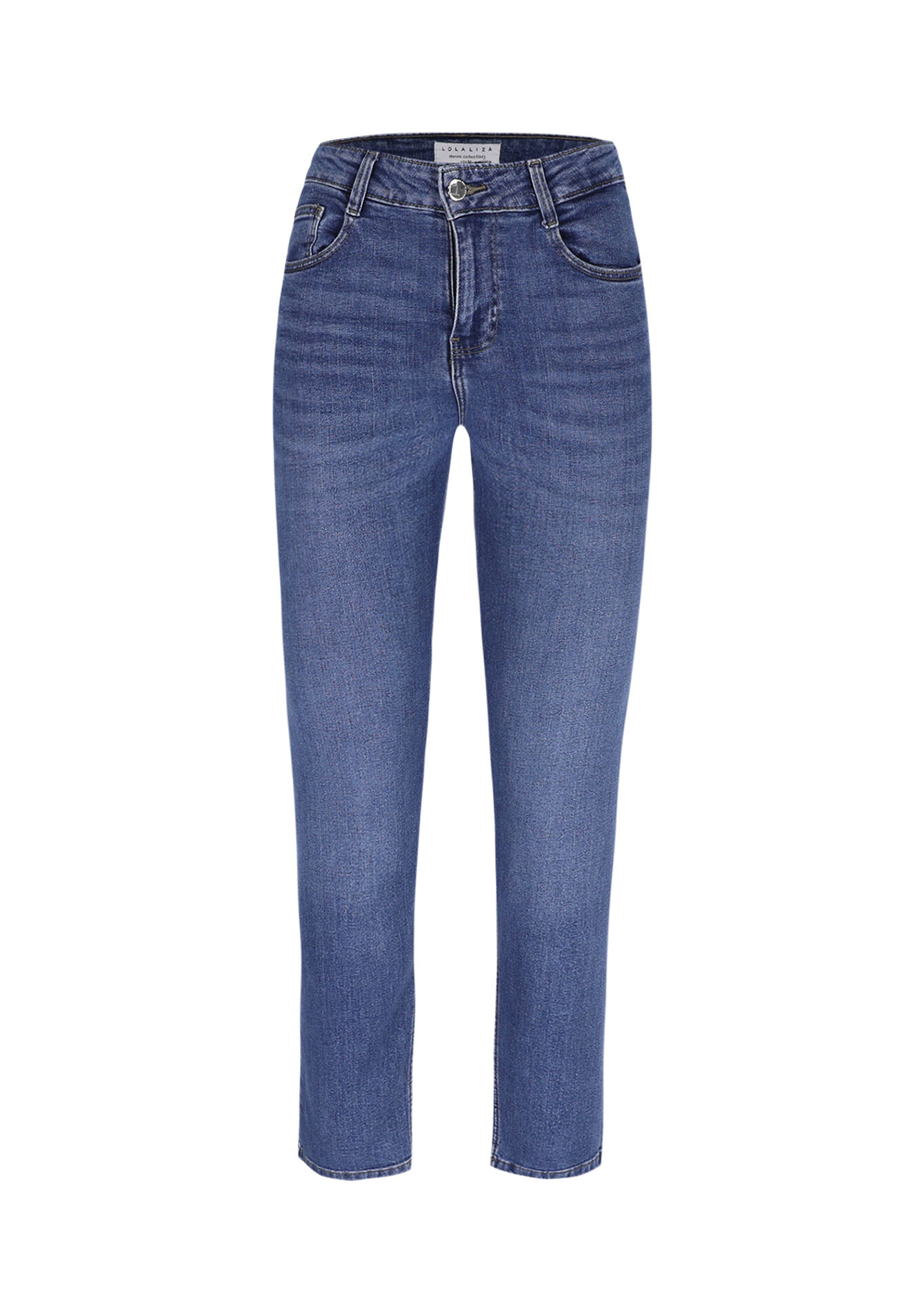 Hoge taille rechte jeans, Hoge taille rechte jeans - MEDIUM BLUE - 22000598_0500