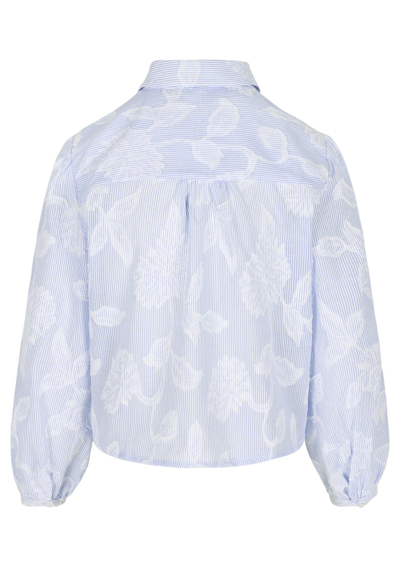 Gestreepte hemd met jacquard - BLUE PASTEL - 05703087_3003
