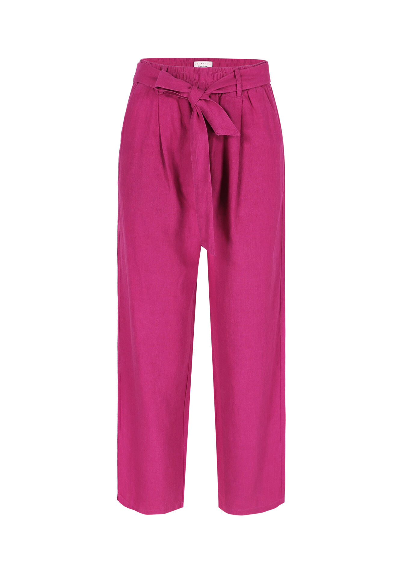 Linen pants with belt, Linen pants with belt - VIOLINE - 06600921_2576