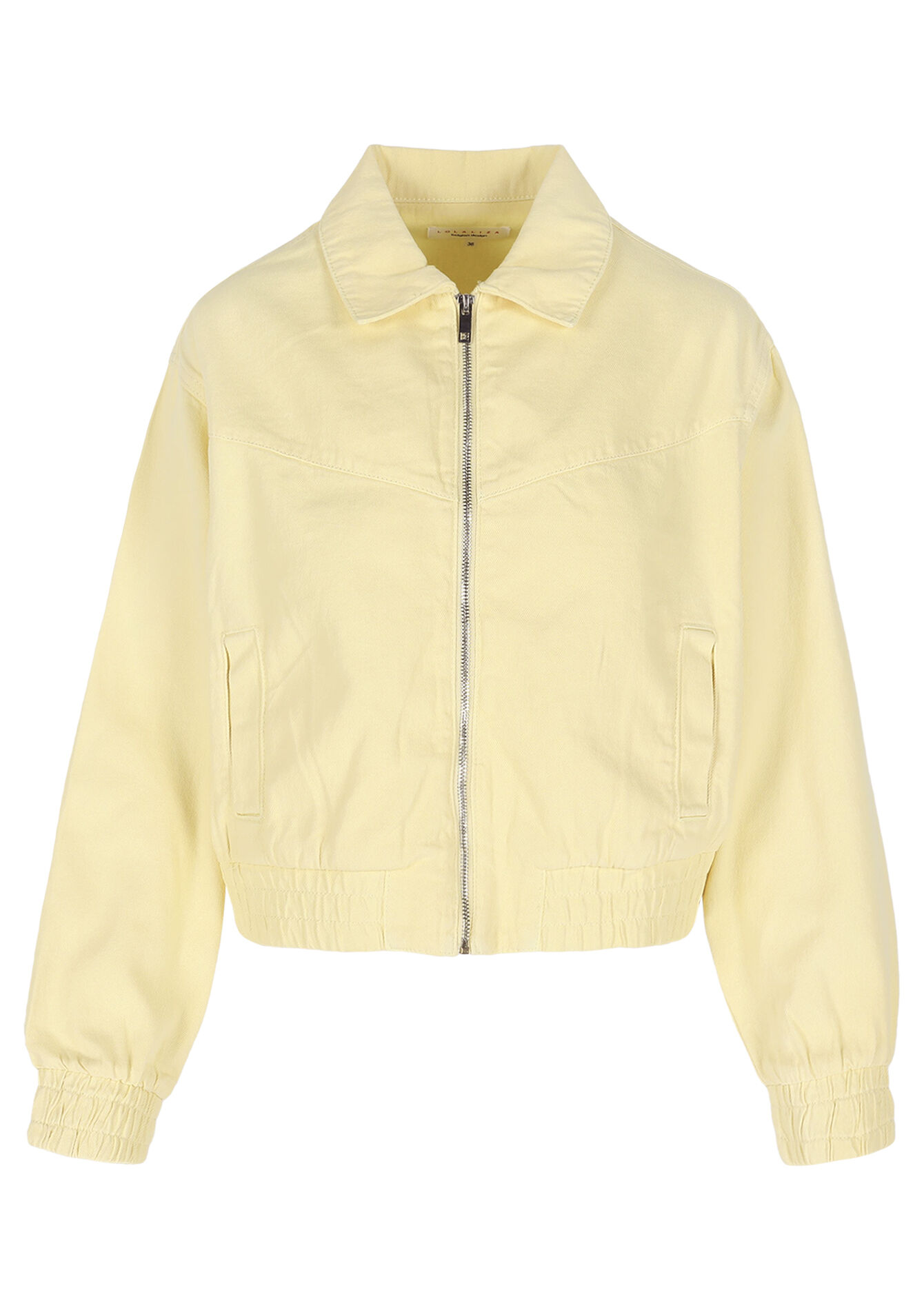 Cropped zip jacket, Cropped zip jacket - YELLOW PASTEL - 09101104_5004