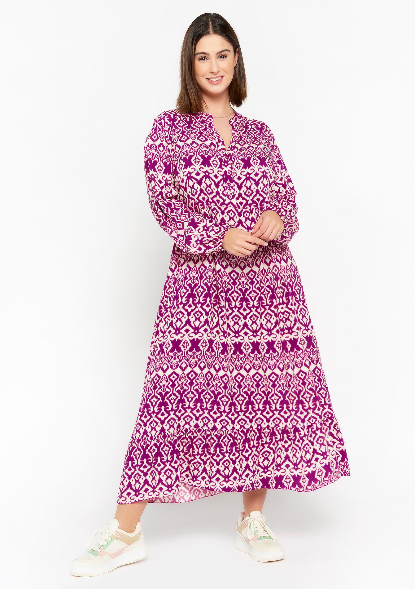 Maxi-jurk met ikatprint, Maxi-jurk met ikatprint - VIOLINE - 08601894_2576