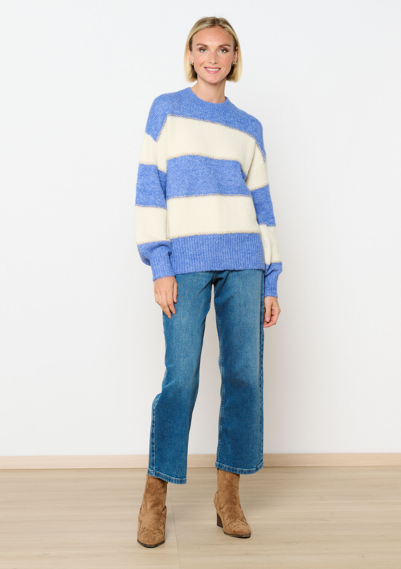 Trui met colourblock - BLUE PASTEL - 04006540_3003