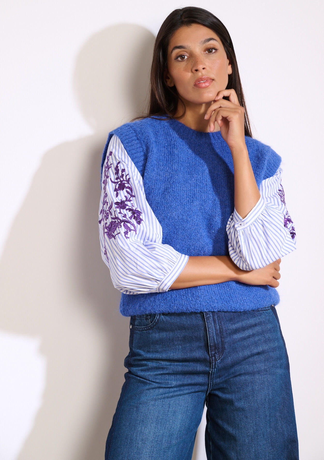 Zachte mouwloze trui, Zachte mouwloze trui - ELECTRIC BLUE - 04007042_1619