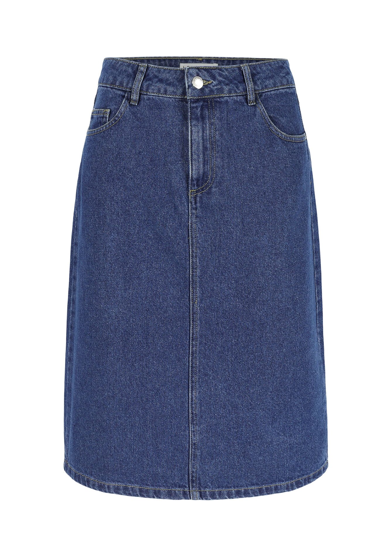Midi denimrok, Midi denimrok - MEDIUM BLUE - 07101332_0500