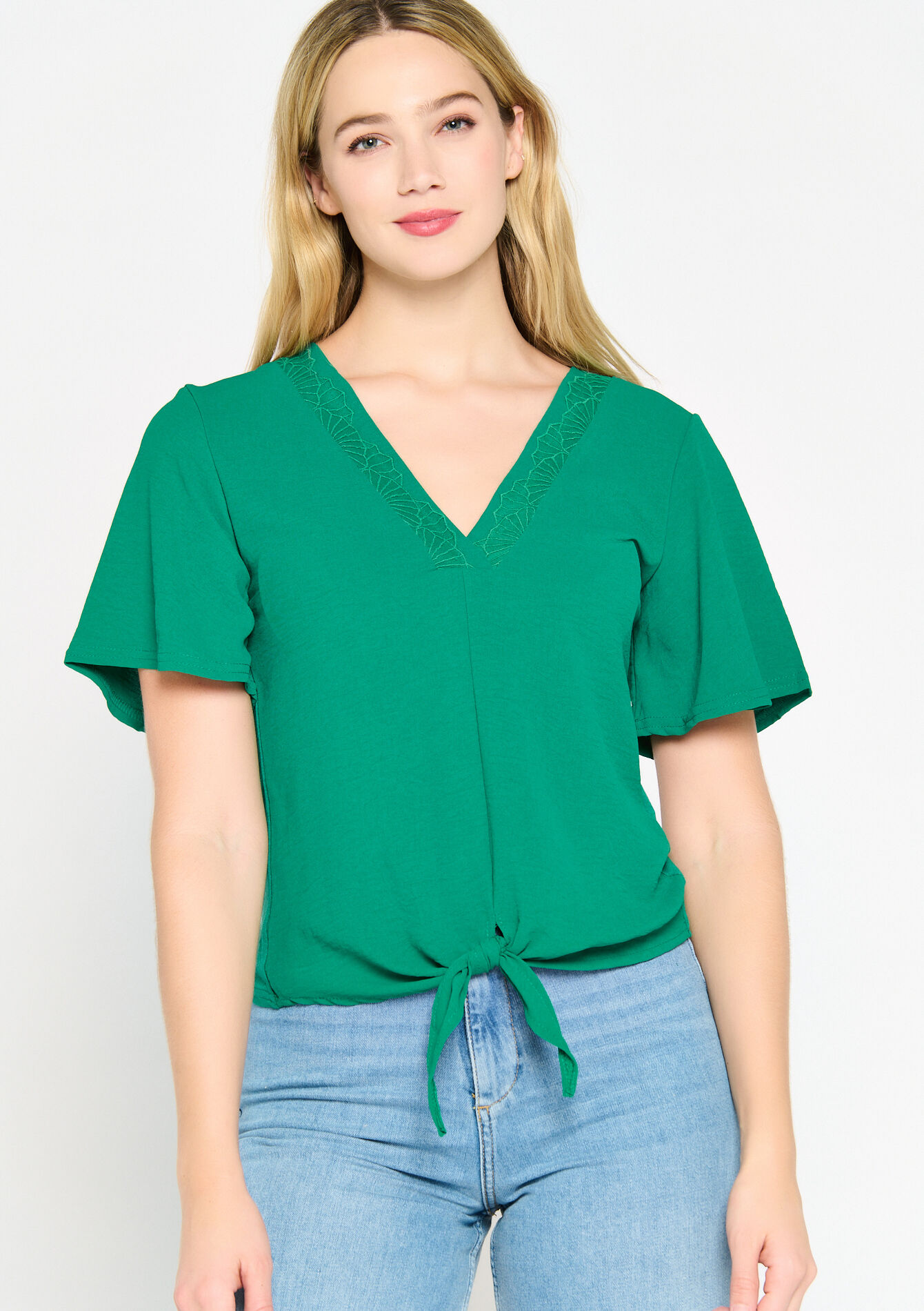T-shirt met vlindermouwen, T-shirt met vlindermouwen - GREEN GAZON - 02301354_4604