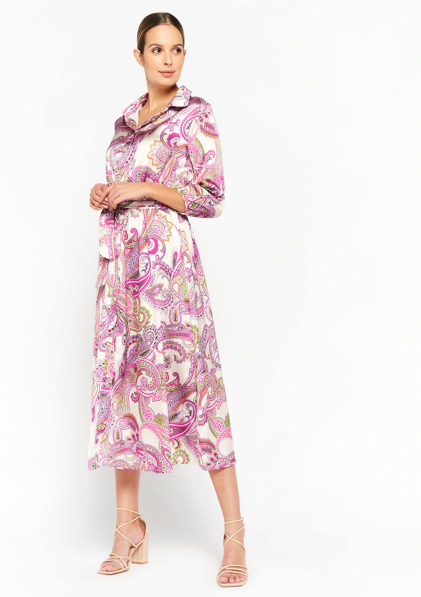 Shirt dress with paisley print, Shirt dress with paisley print - VIOLINE - 08601900_2576