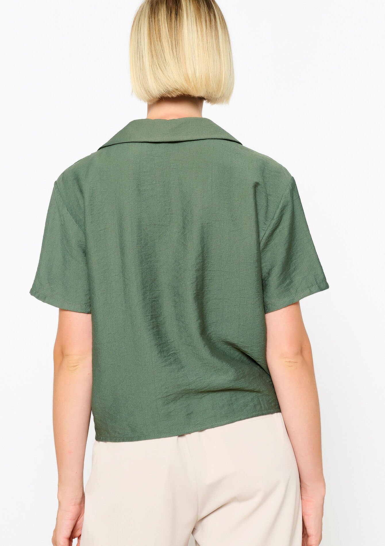 Kort hemd - KHAKI MED - 05702617_4327