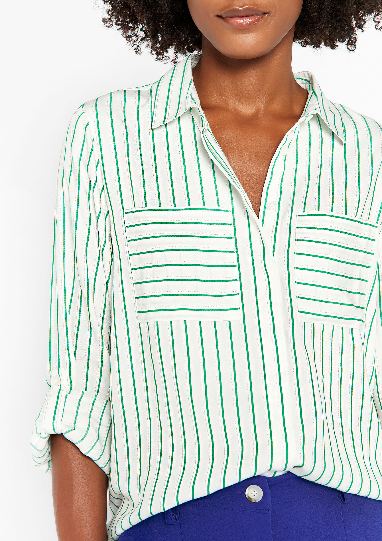 Striped shirt, Striped shirt - GREEN APPLE - 05702257_1783