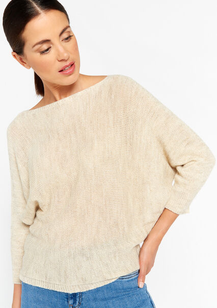 Pullover with batwing sleeves - LT BEIGE - 04006249_2527