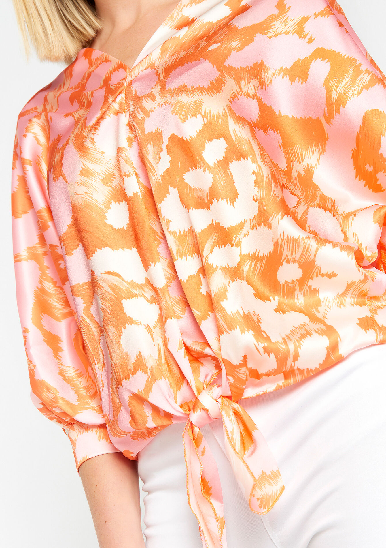 Blouse met vleermuismouwen, Blouse met vleermuismouwen - CORAL BRIGHT - 05702268_2007