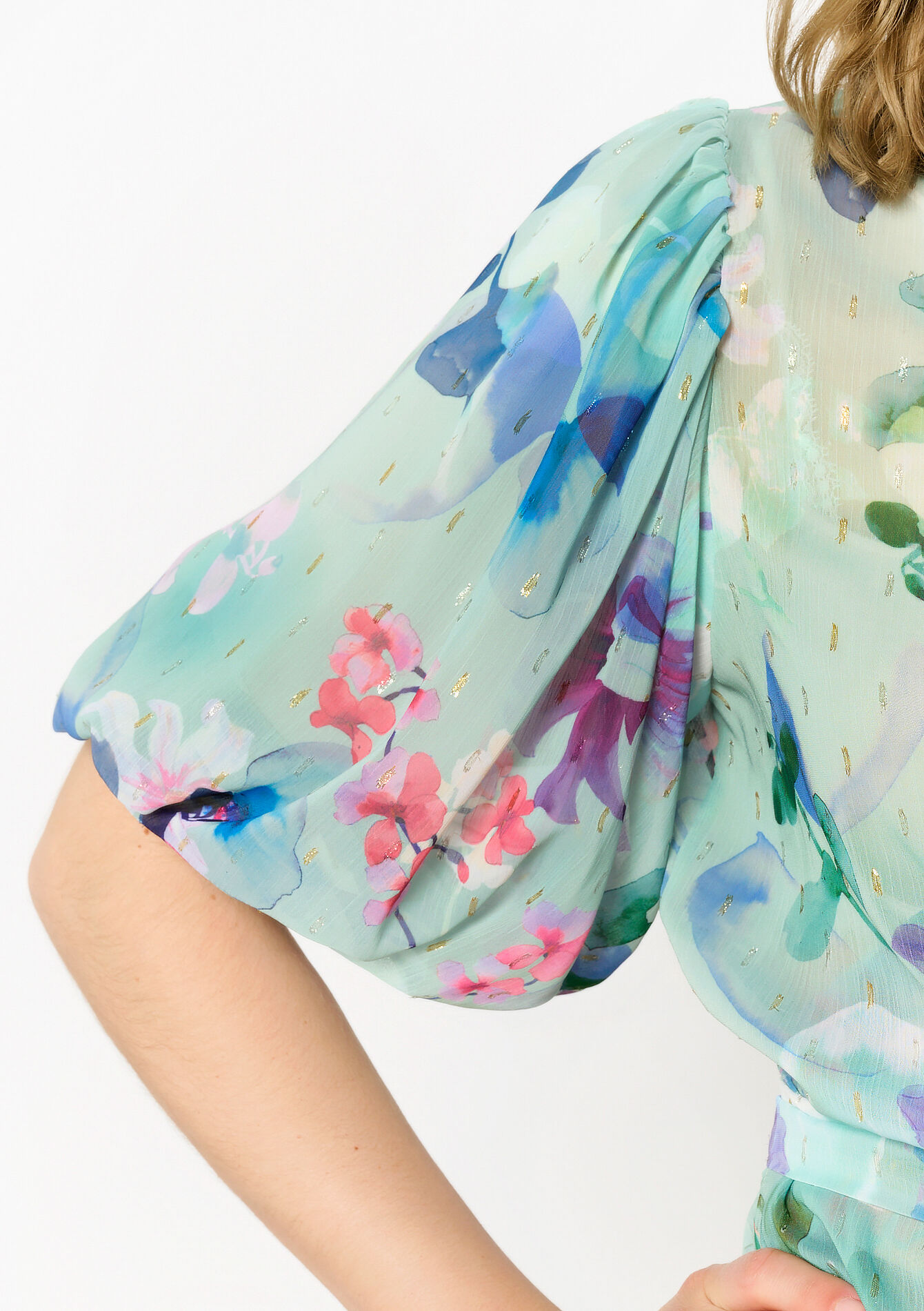 Wikkeltop met met bloemenprint - BLUE LAGOON - 05702523