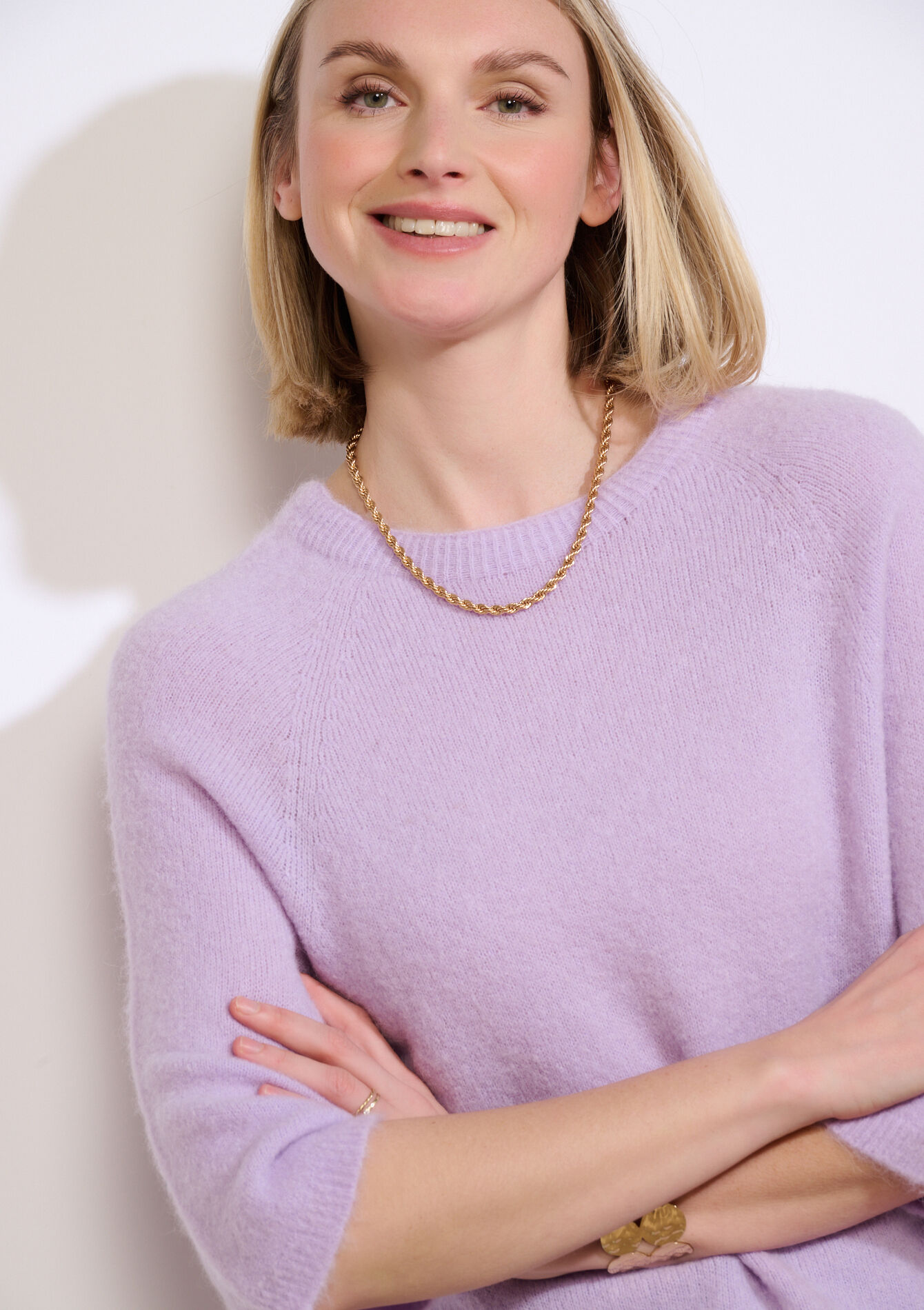 Pull doux manches 3/4 - LILAC BRIGHT - 04007207_2578