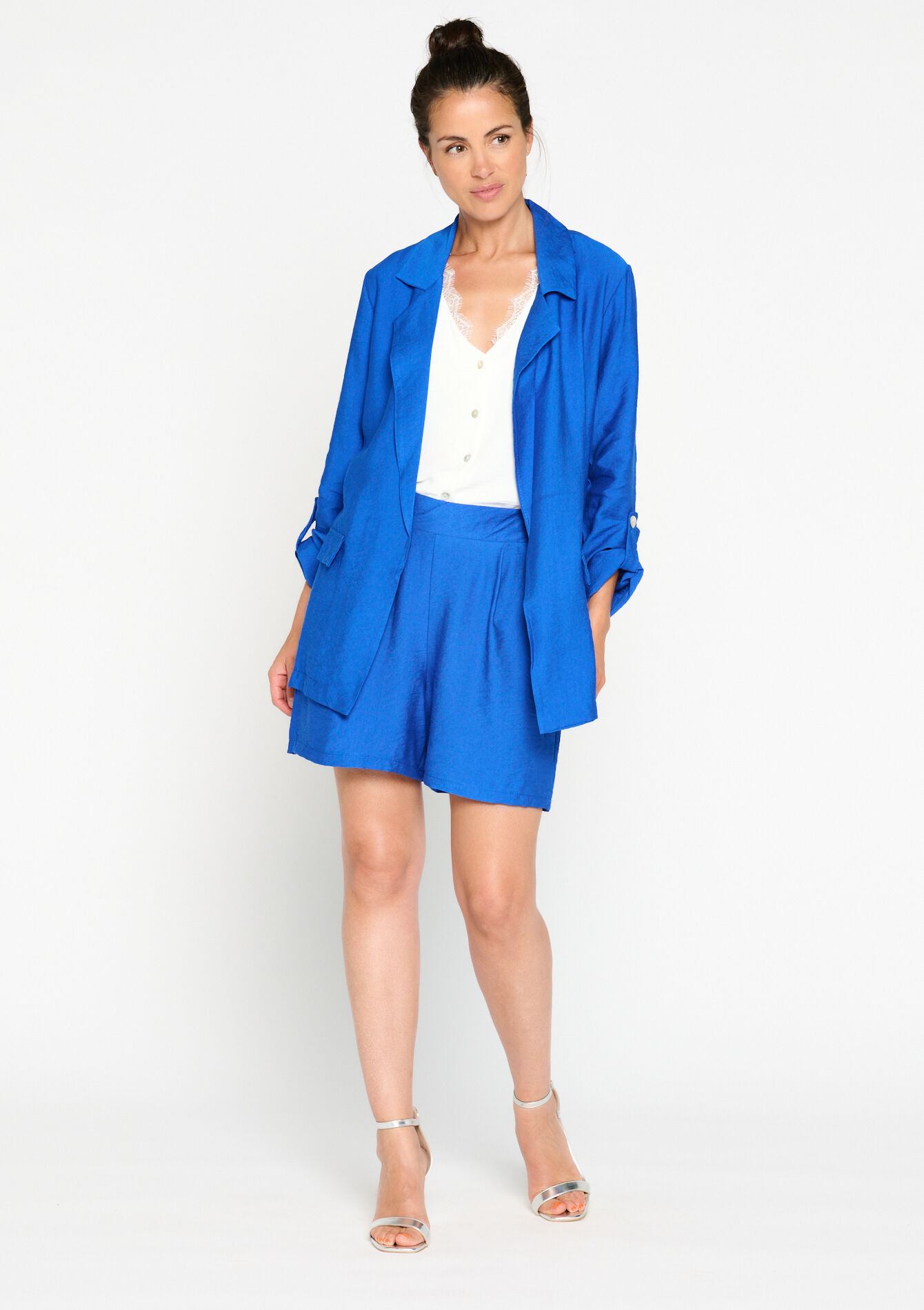 Fluid shorts with satin effect, Fluid shorts with satin effect - ELECTRIC BLUE - 1081334