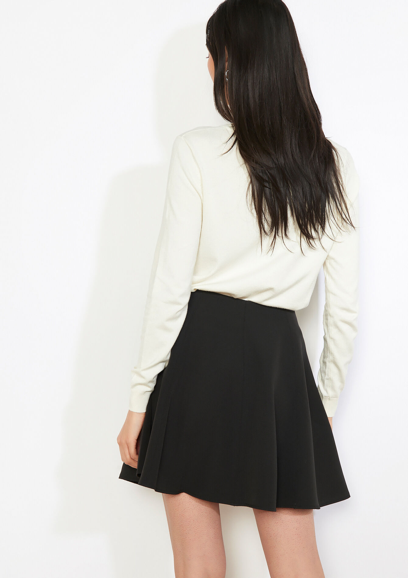 Buttoned roundneck cardigan - OFFWHITE - 04101358_1001