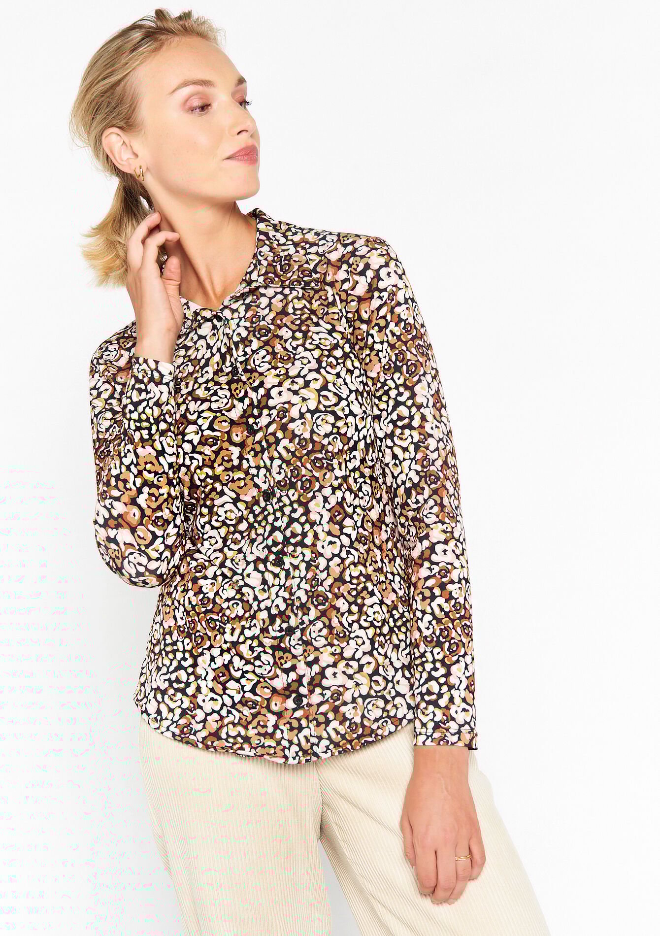 Shirt with animal print, Shirt with animal print - CAMEL GINGER - 02400264