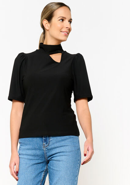 T-shirt with cut-out - BLACK - 02301538_1119