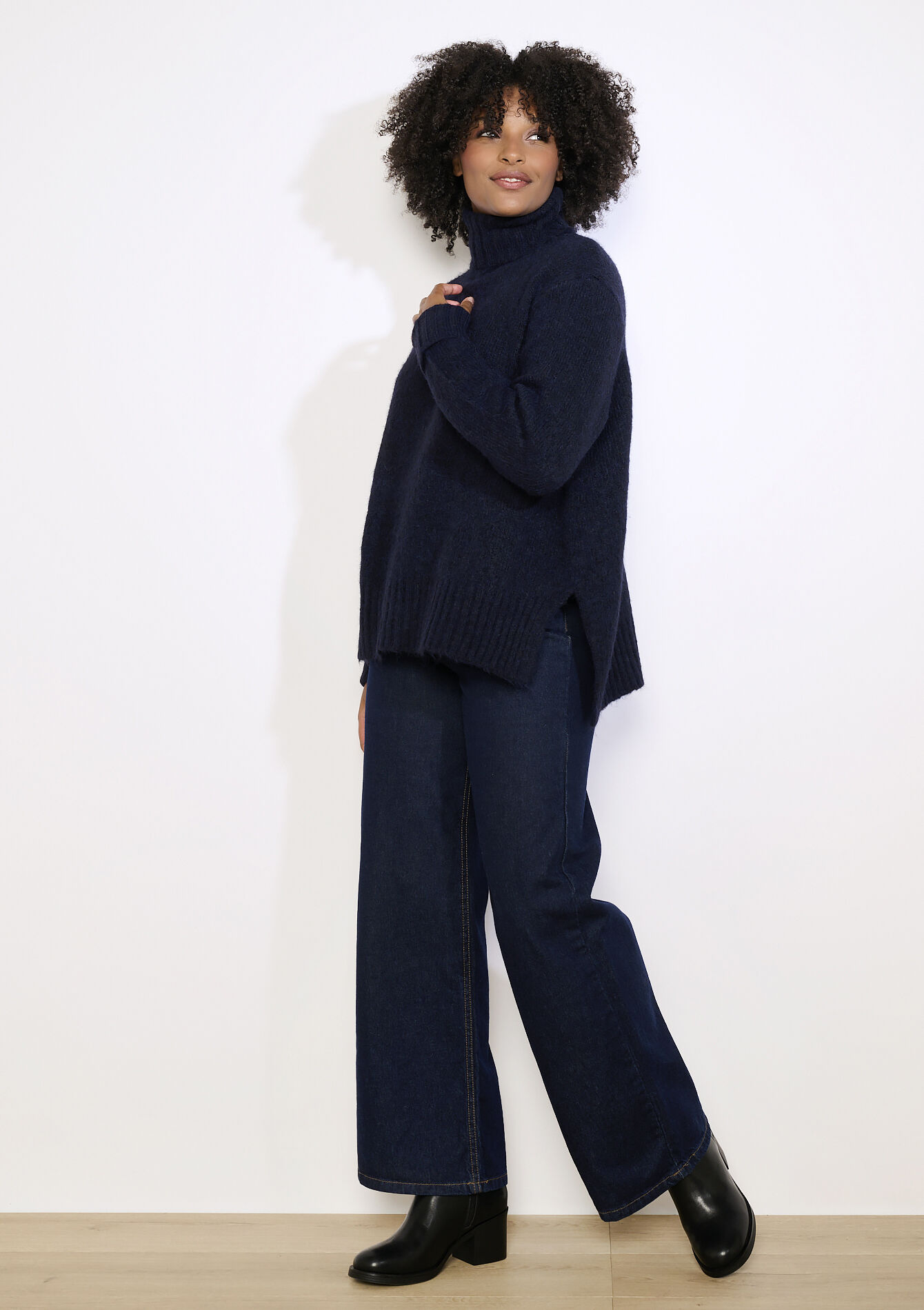 Oversized coltrui, Oversized coltrui - NAVY BASIC - 04101309_2723