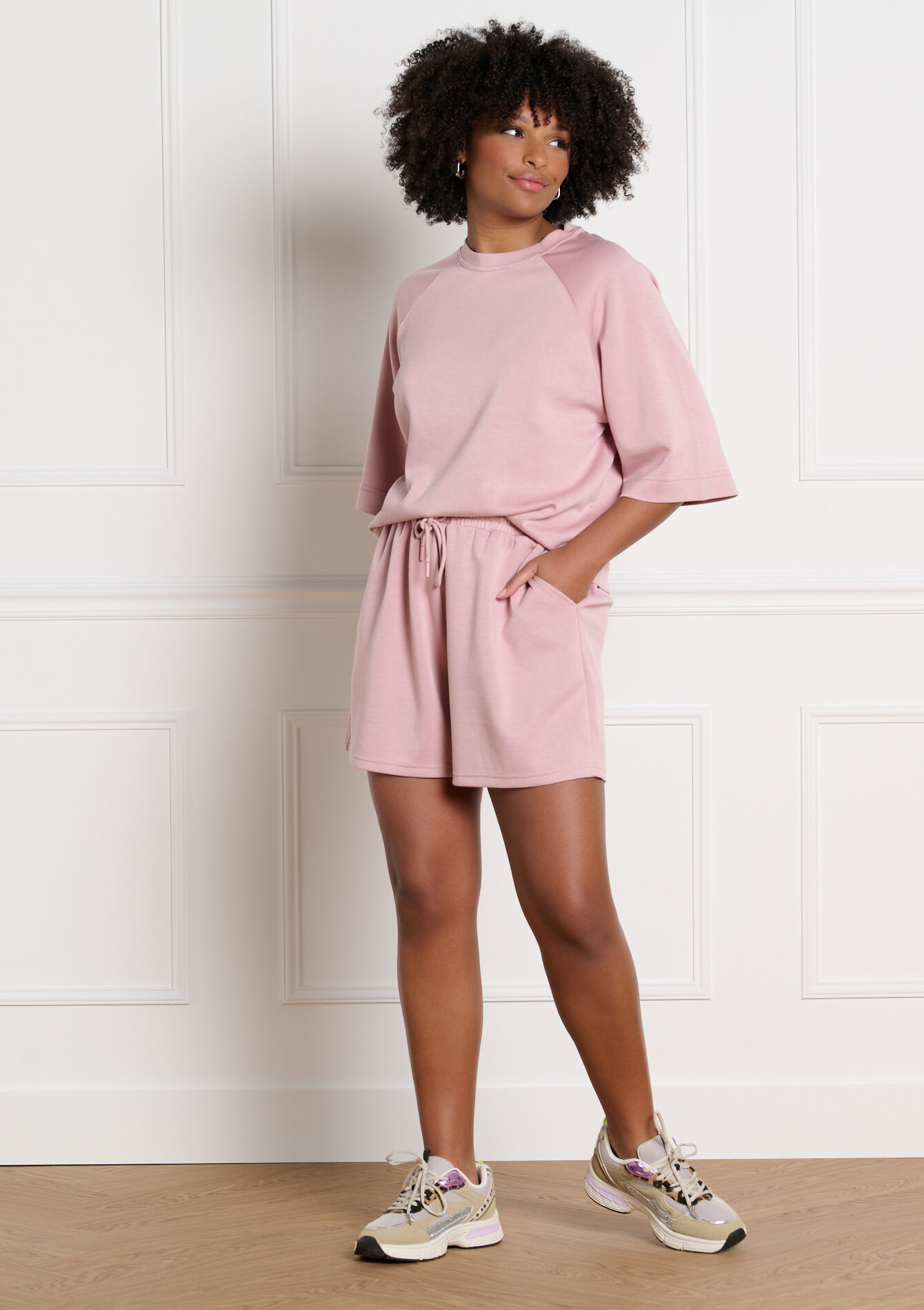 Short fluide taille élastiquée - NUDE PINK - 15100410_1301