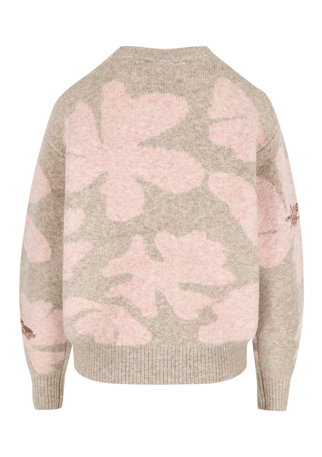 Pull brodé à sequins floraux, Pull brodé à sequins floraux - TAUPE - 04006954