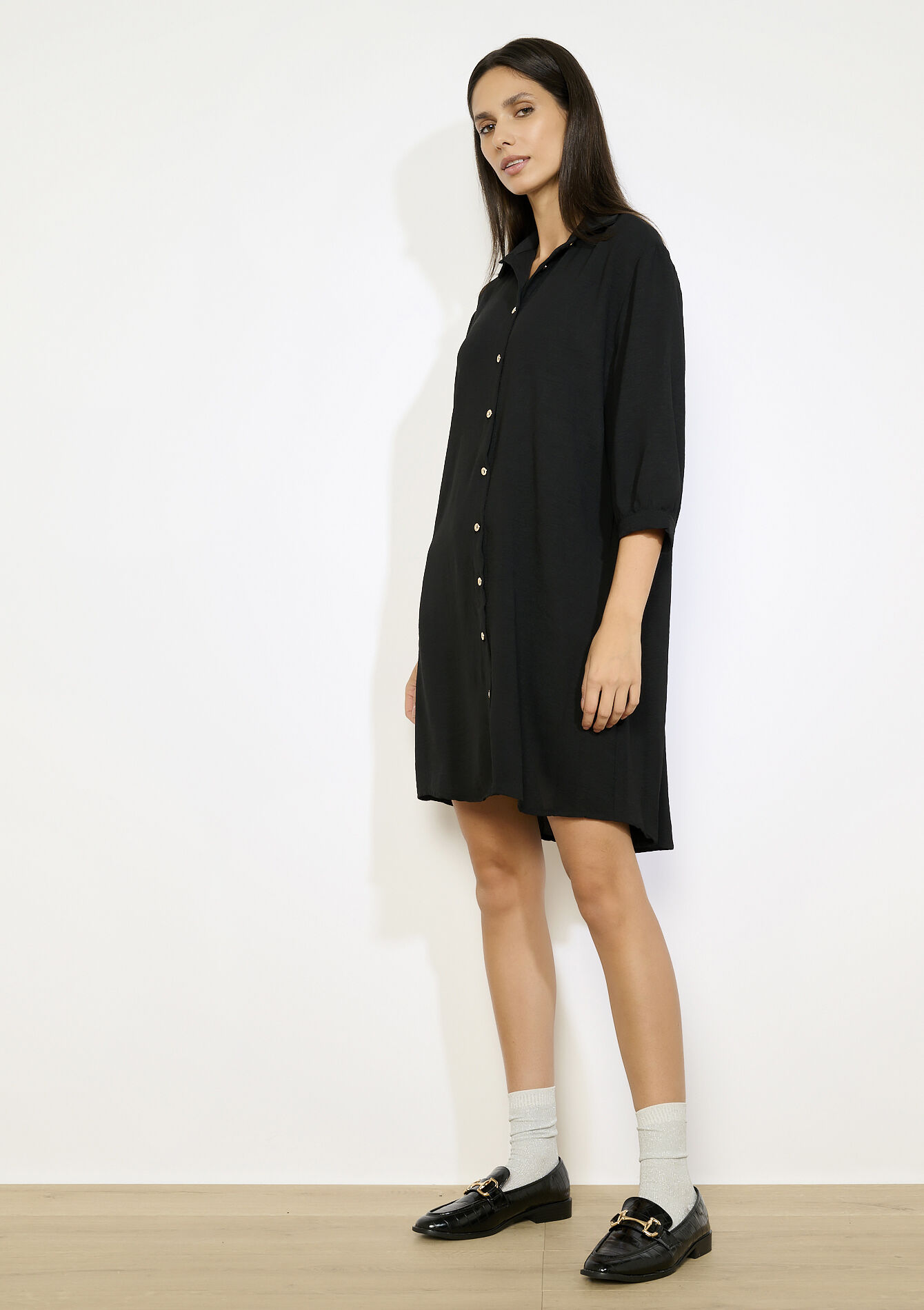 Robe chemise fluide, Robe chemise fluide, , back