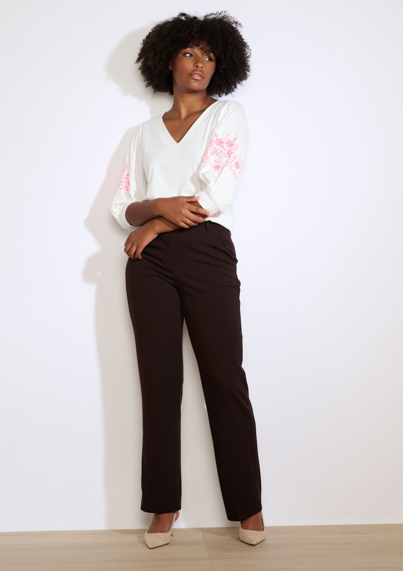 Top met borduursels op de mouwen, Top met borduursels op de mouwen - OFFWHITE - 02301905_1001