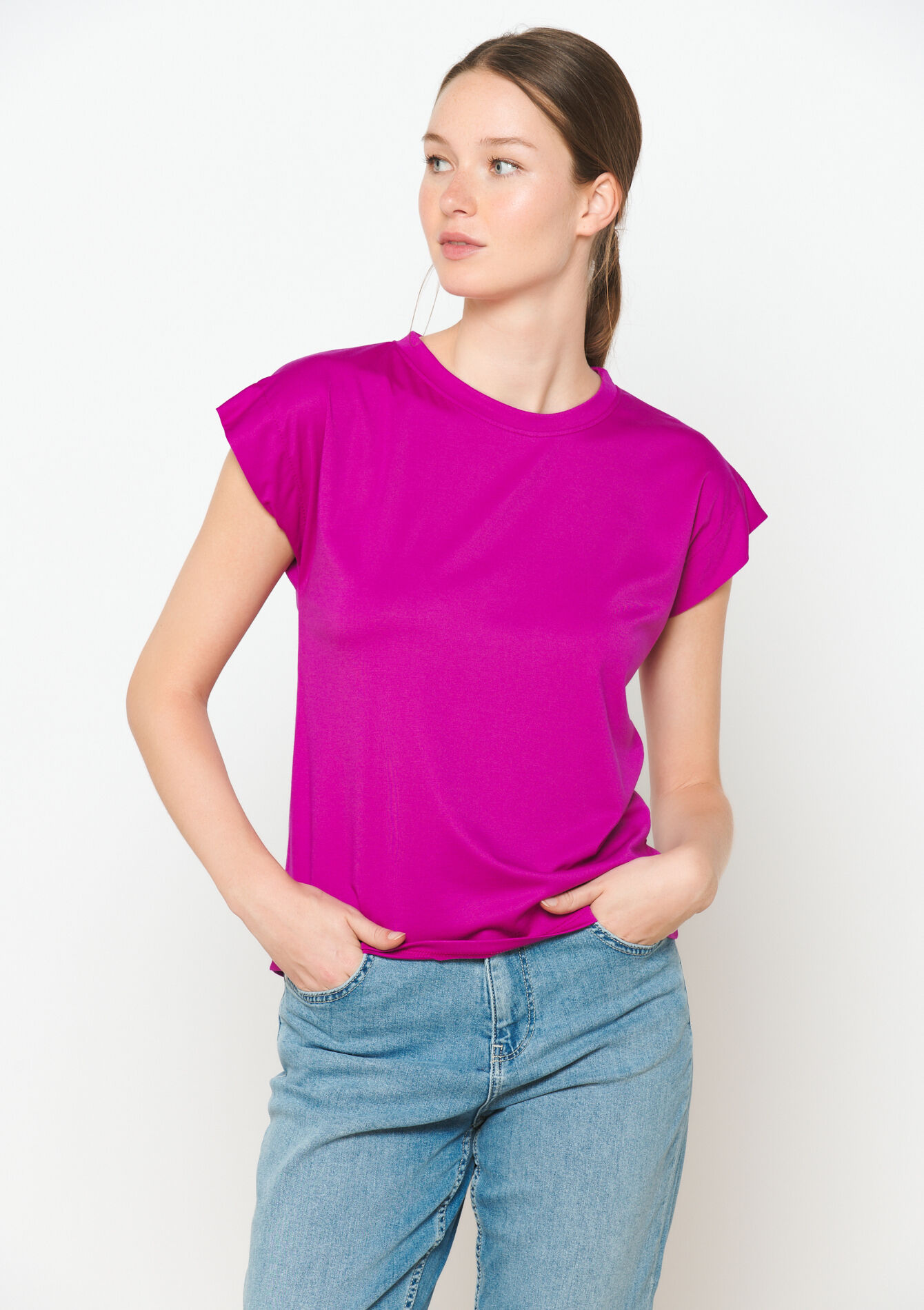 T-shirt with round neck - VIOLINE - 02200449_2576