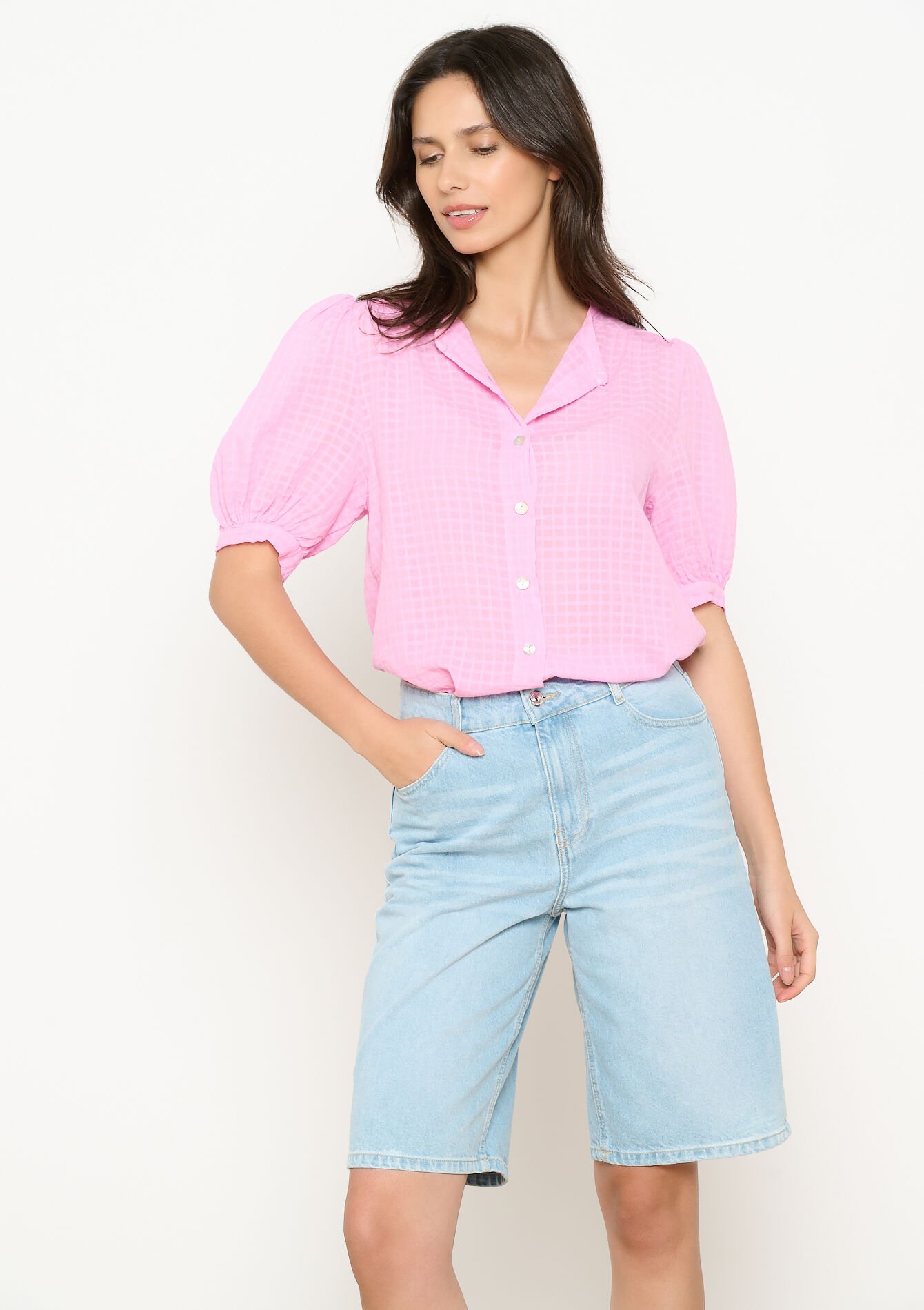 Textuur blouse - PINK BUBBLEGUM - 05702870_1477