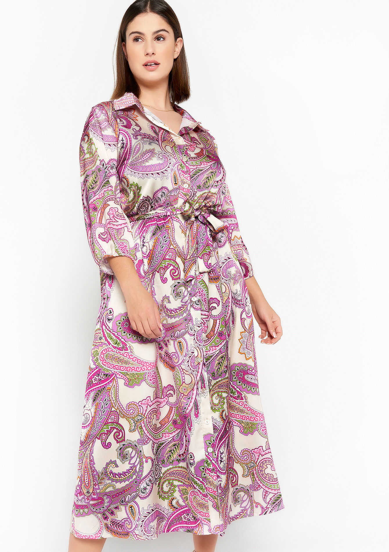 Shirt dress with paisley print, Shirt dress with paisley print - VIOLINE - 08601900_2576