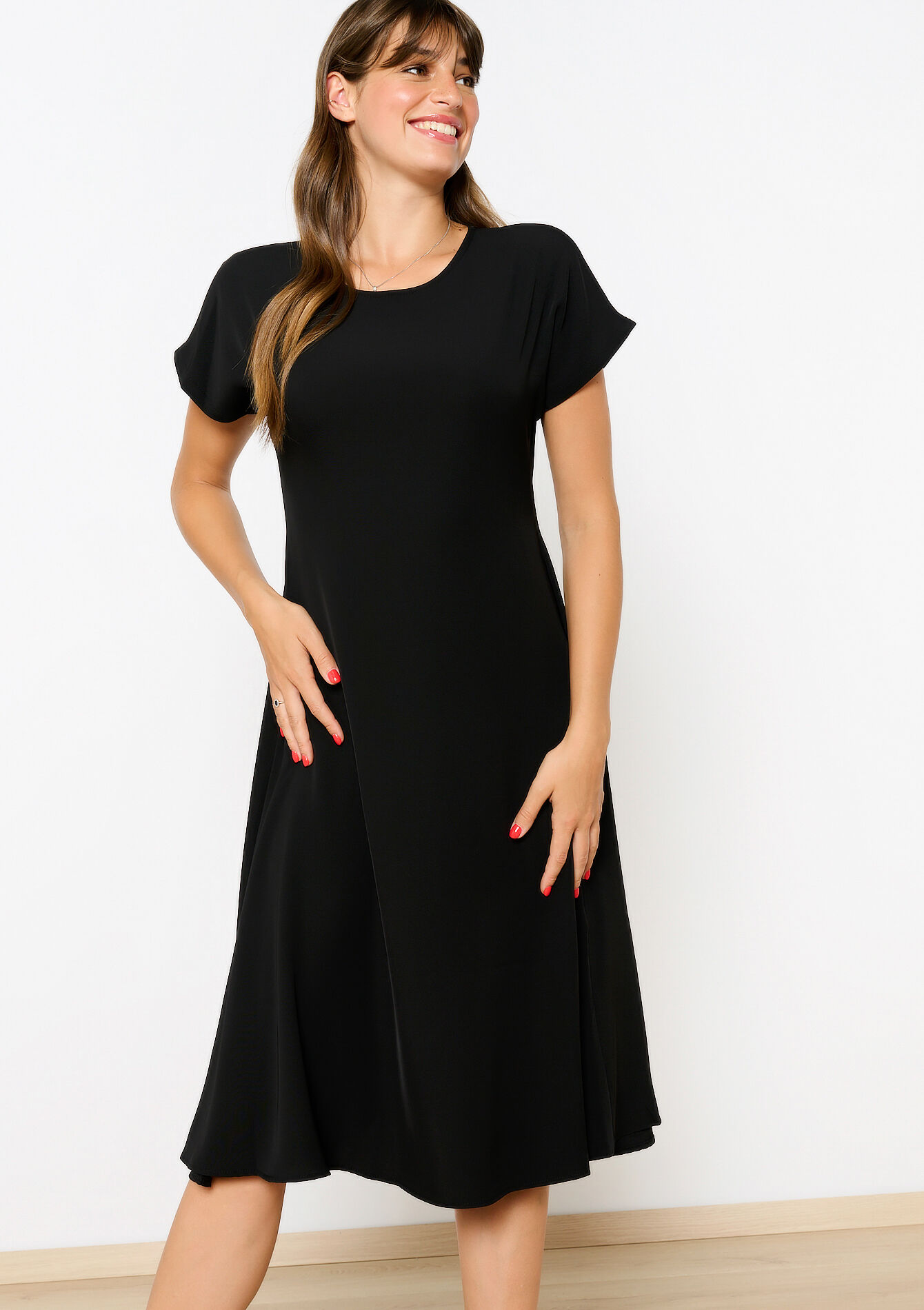 Robe mi-longue ample, Robe mi-longue ample - BLACK - 08103832_1119