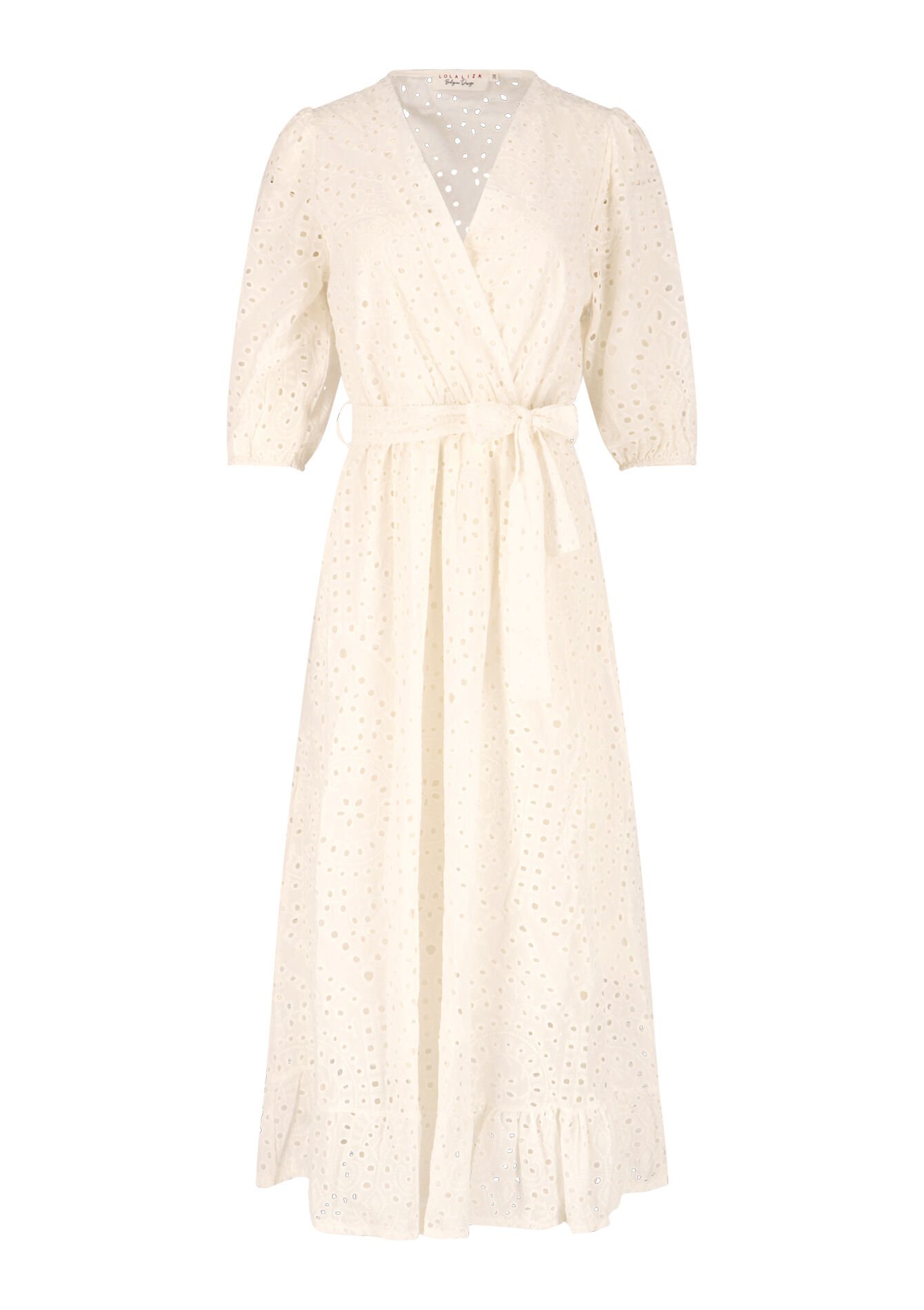 Wikkeljurk met broderie, Wikkeljurk met broderie - OFFWHITE - 08602012_1001