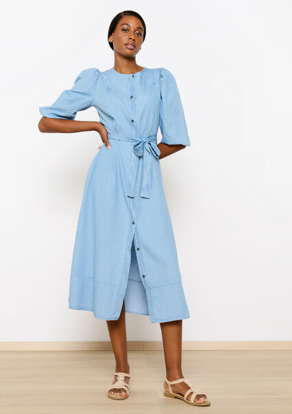 Maxi-jurk in denimlook - BLUE BLEACHED - 08103599_0502