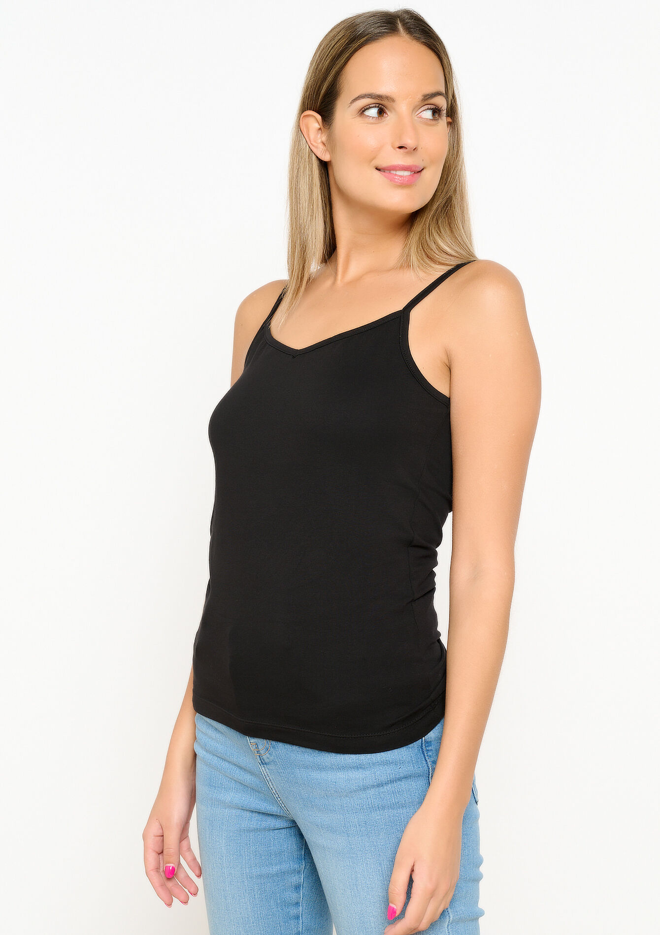 Top met spaghetti-bandjes, Top met spaghetti-bandjes - BLACK - 02200377_1119