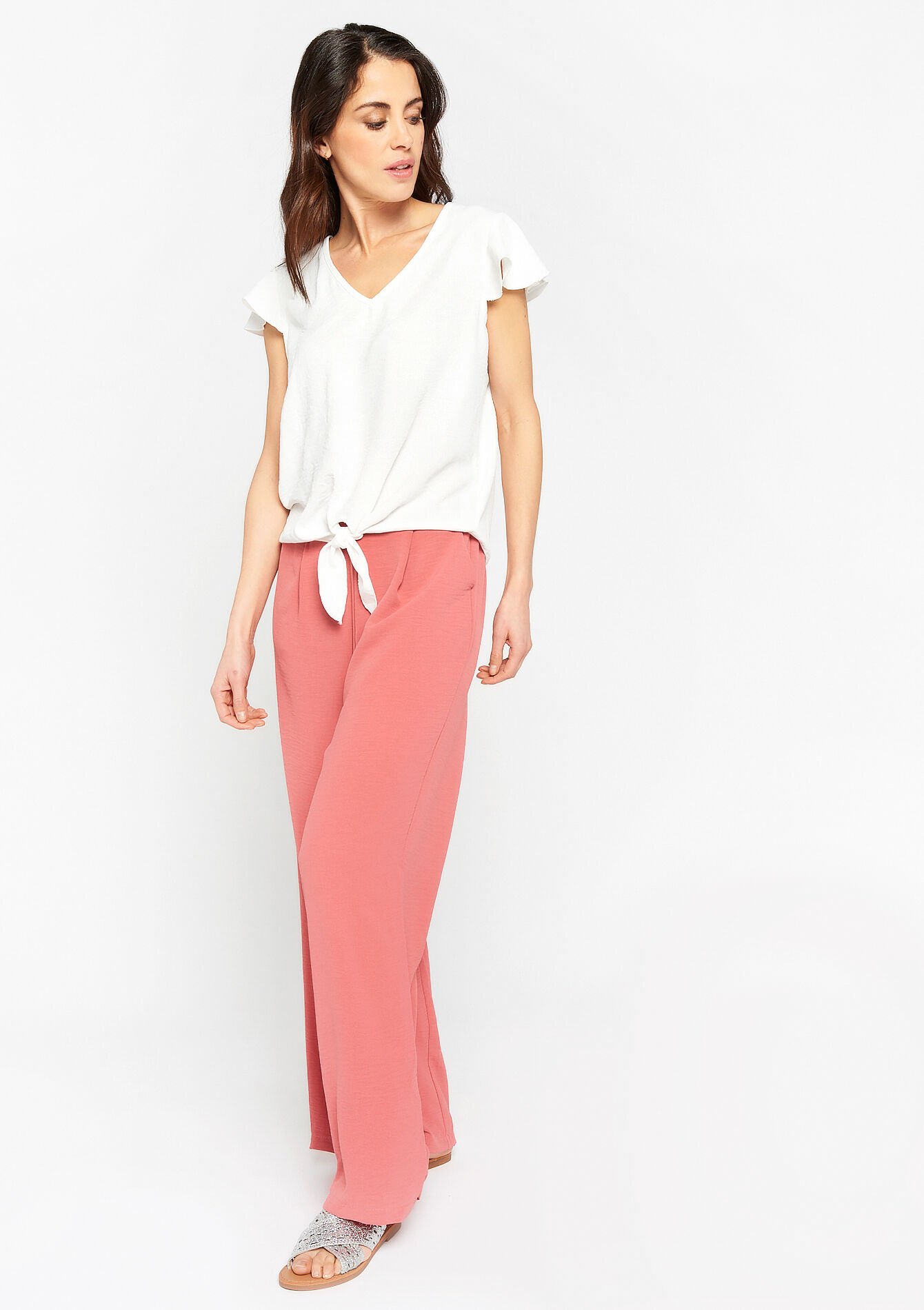 Blouse met knoop, Blouse met knoop - OFFWHITE - 05702189_1001