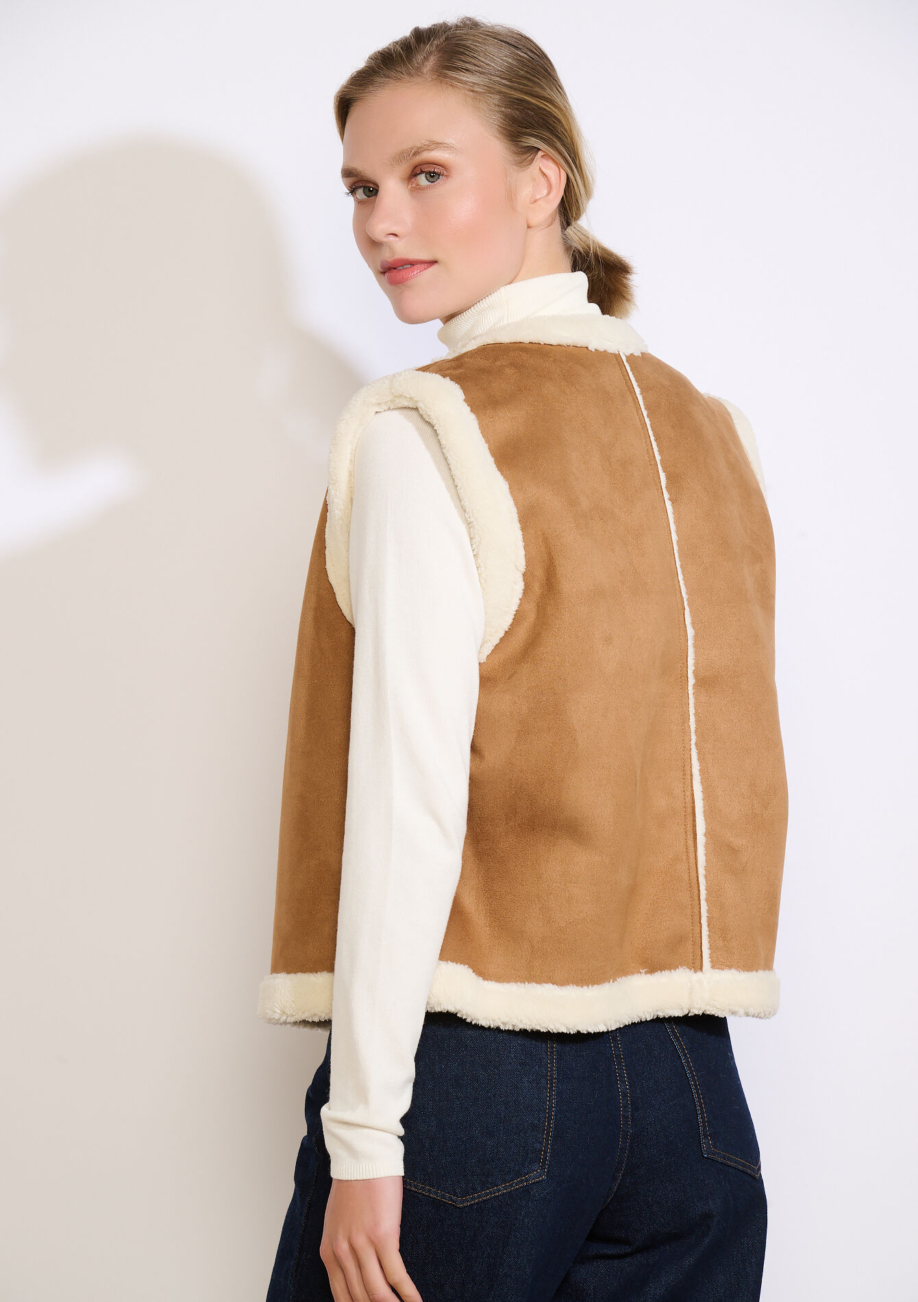 Omkeerbare gevoerde vest, Omkeerbare gevoerde vest - CAMEL BEIGE - 09001470_1132