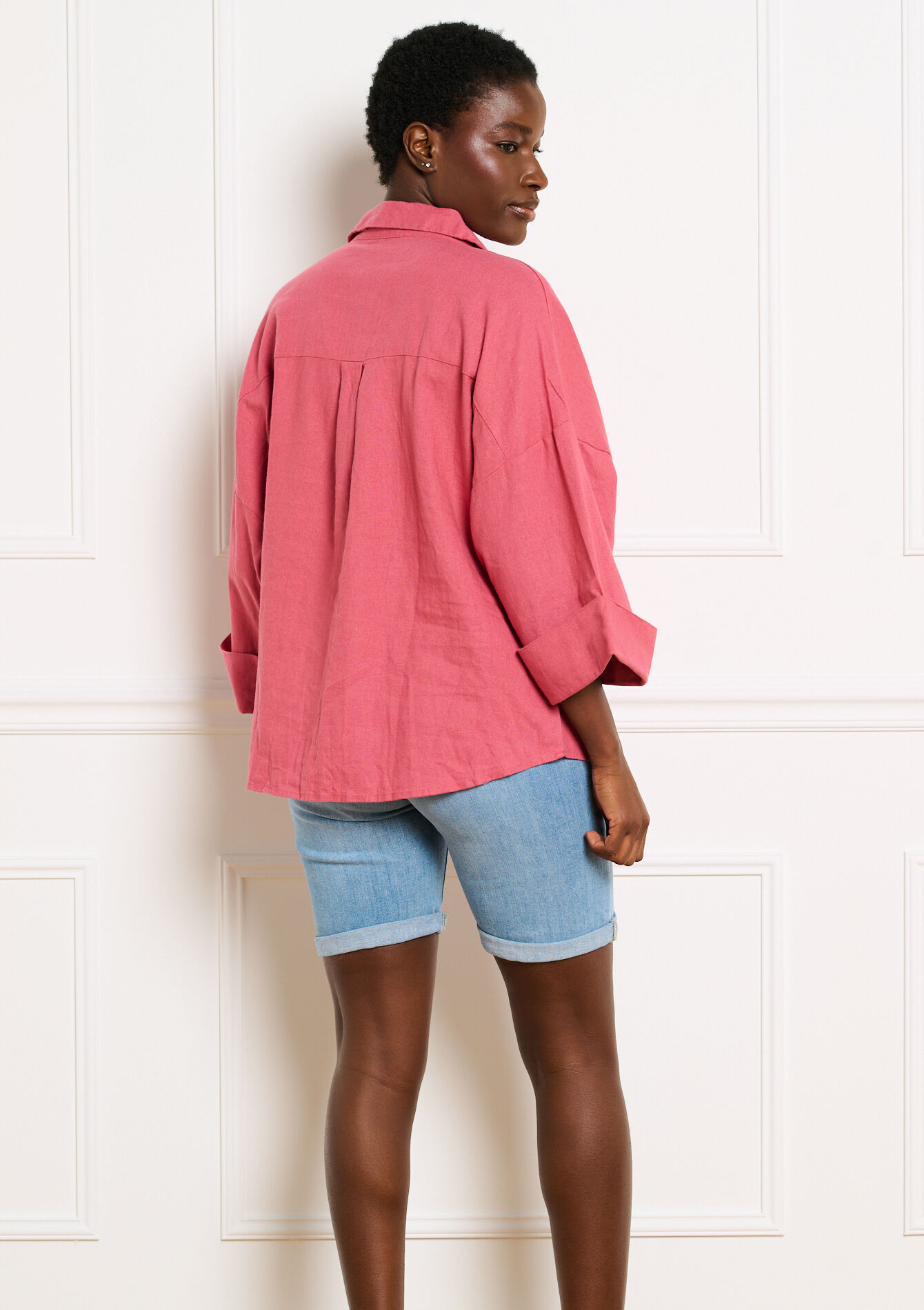 Losvallend shirt met wijde mouwen - COSMETIC PINK - 05702965_5733