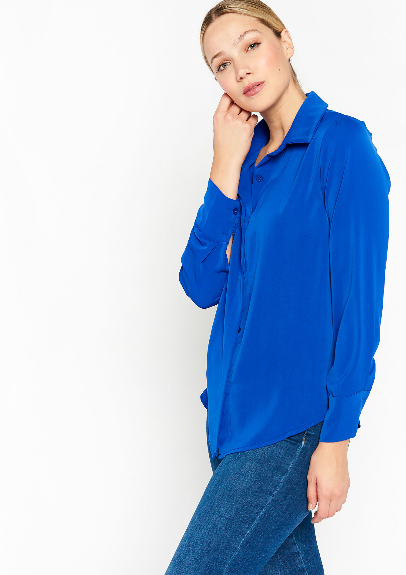 Plain shirt - ELECTRIC BLUE - 05702127_1619