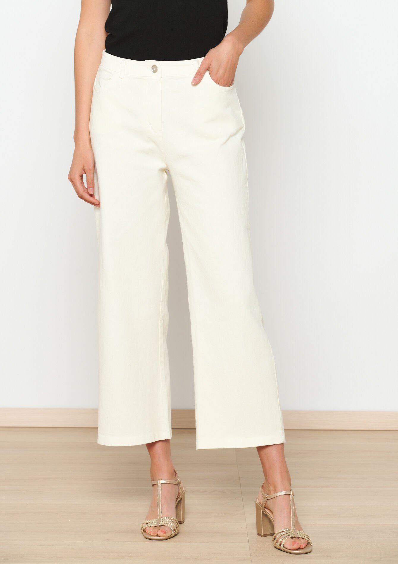 Katoenen broek, Katoenen broek - VANILLA WHITE - 06004521_1013