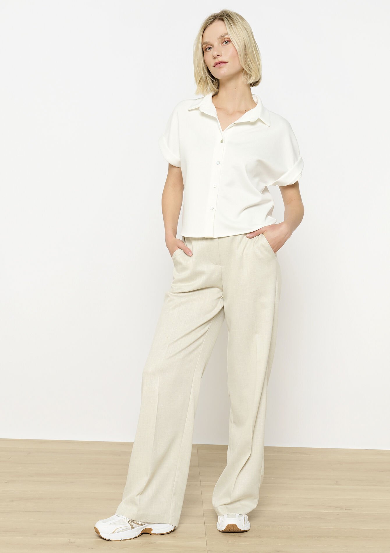 Chemise fluide manche courte, Chemise fluide manche courte - OPTICAL WHITE - 02301804_1019