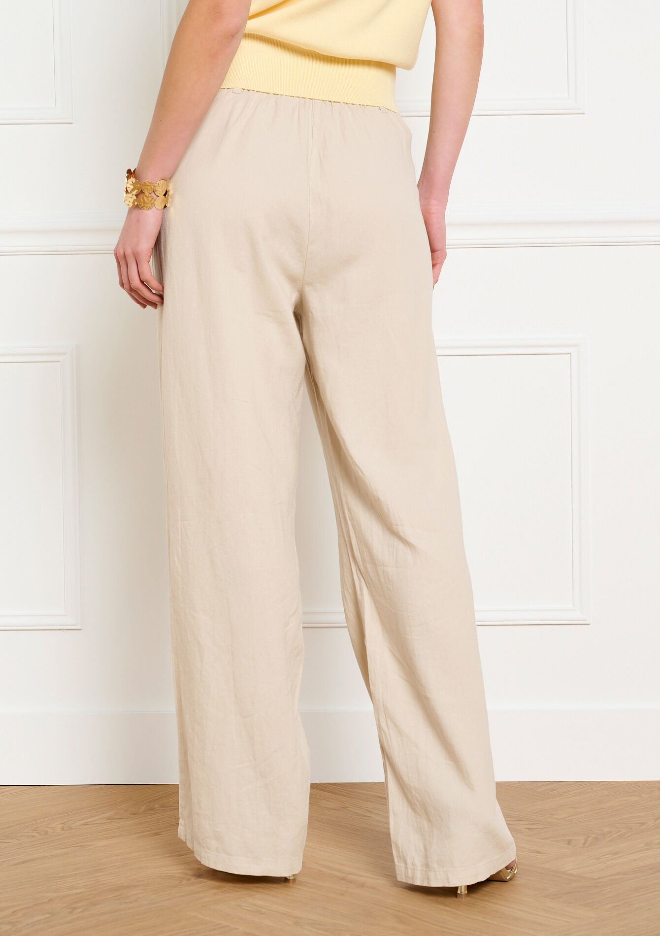 Soepele wijde broek, Soepele wijde broek - LT BEIGE - 06100753_2527