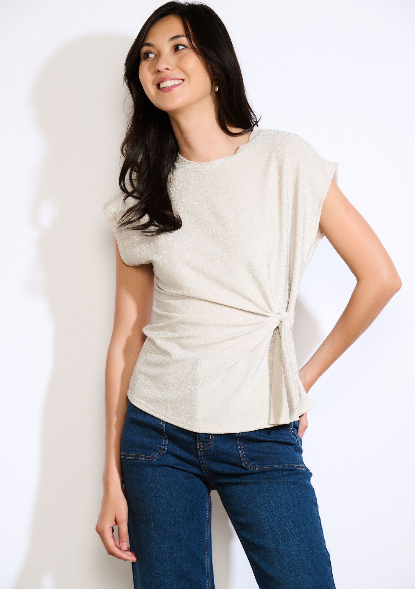 Top à effet noué, Top à effet noué - LT BEIGE - 02301901